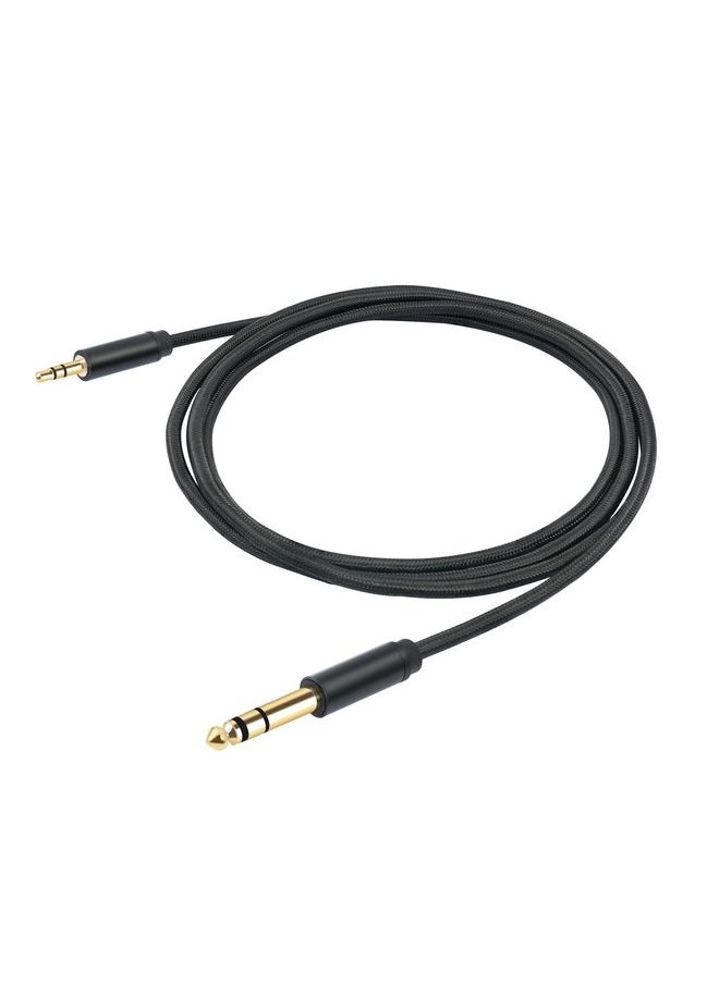 3662-3662BK 3.5mm Male to 6.35mm Male Stereo Amplifier Audio Cable, Length:1m(Black)