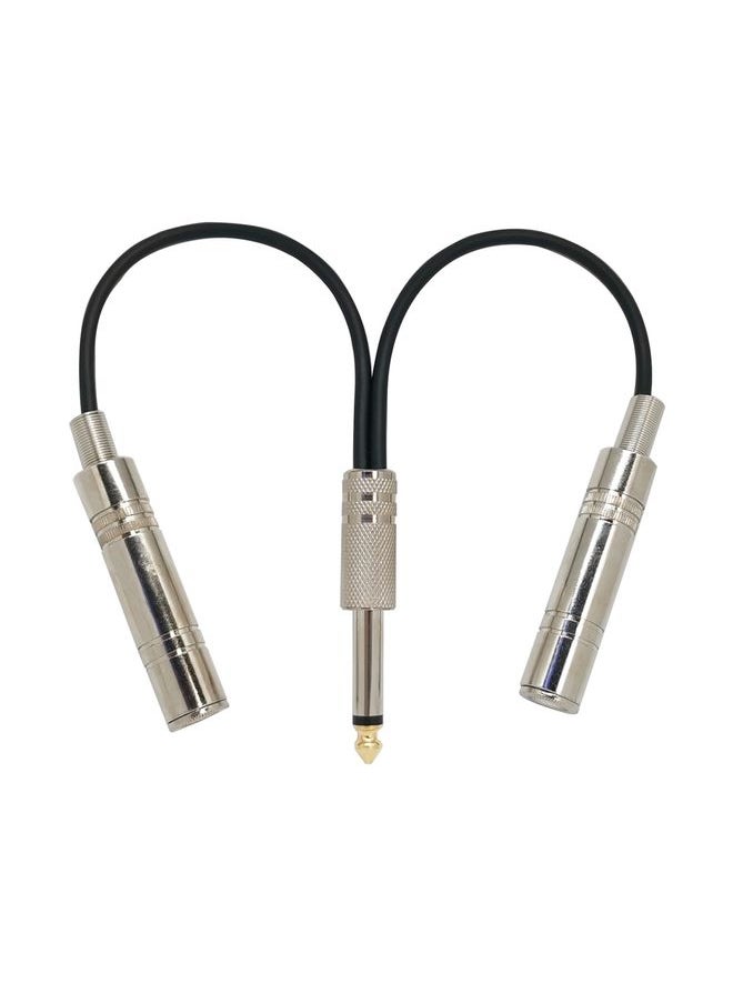 6.35mm Male To 2 Female Dual Channel Noise Reduction Shielded Bass Electric Guitar Cable Musical Instrument Accessories(0.2m)