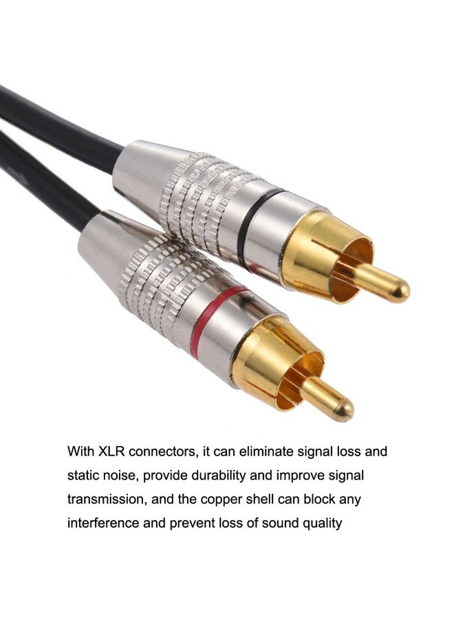 XLR Male To 2RCA Male Plug Stereo Audio Cable, Length:, Length:0.5m