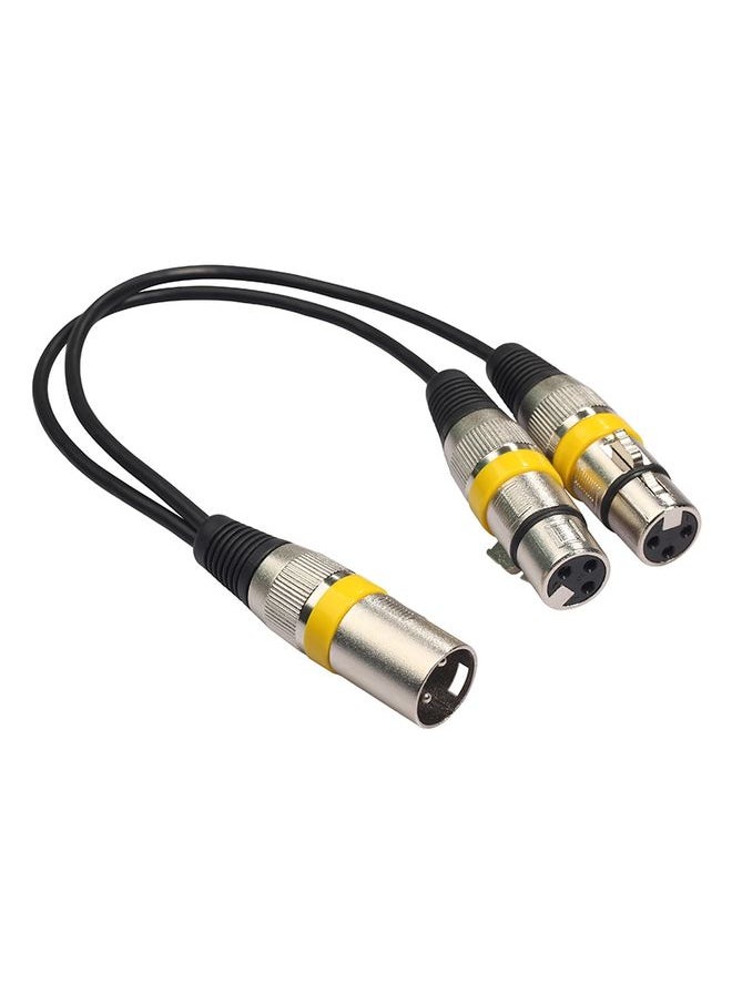 2055MFF-03 2 In1 XLR Male to Double Female Microphone Audio Cable, Length: 0.3m(Yellow)