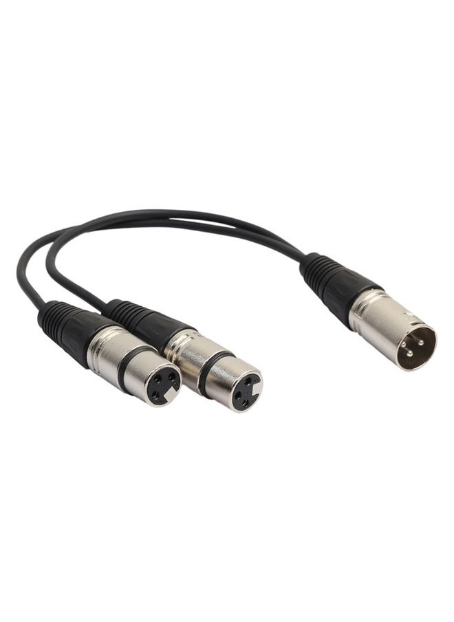 30cm 3 Pin XLR CANNON 1 Male to 2 Female Audio Connector Adapter Cable for Microphone / Audio Equipment