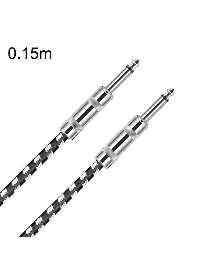 0.15m 2 Straight Head 6.35mm Guitar Cable Oxygen-Free Copper Core TS Large Two-core Cable