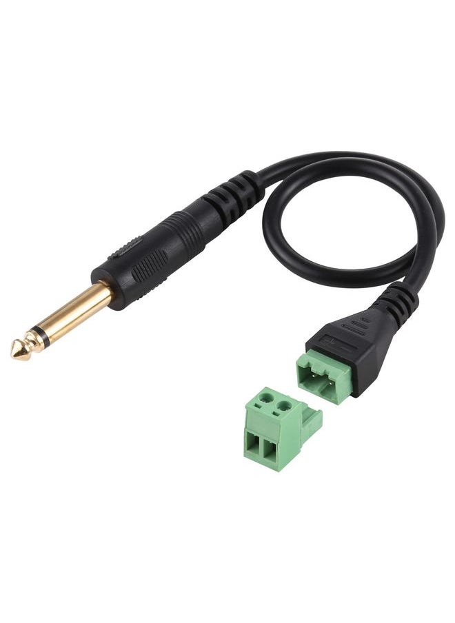 6.35mm Male to 2 Pin Pluggable Terminals Solder-free Connector Solderless Connection Adapter Cable, Length: 30cm