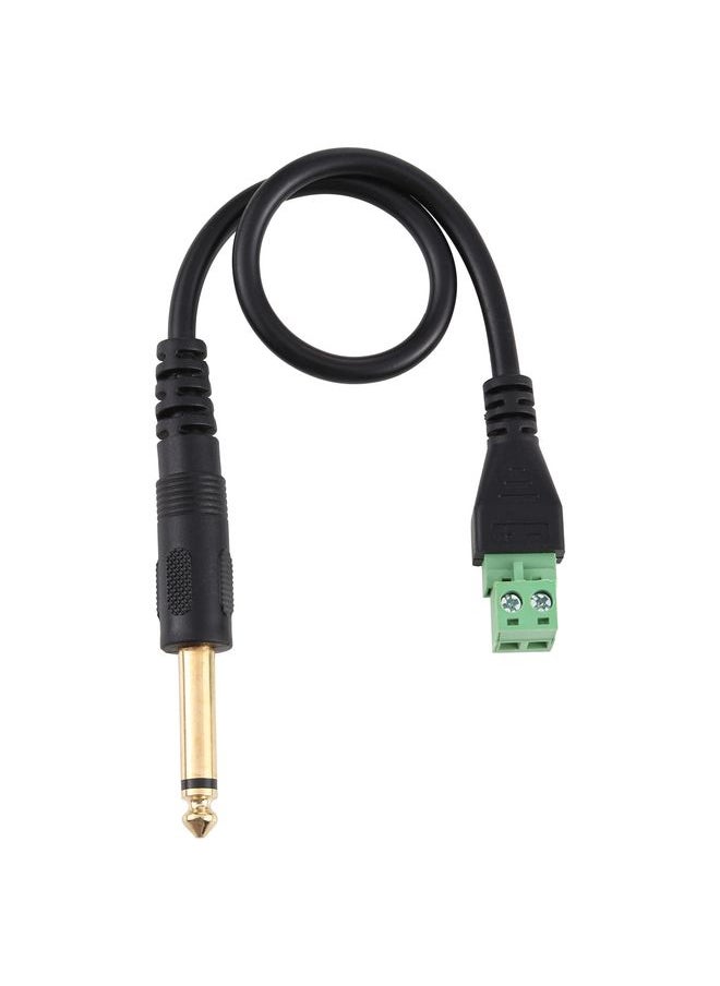 6.35mm Male to 2 Pin Pluggable Terminals Solder-free Connector Solderless Connection Adapter Cable, Length: 30cm