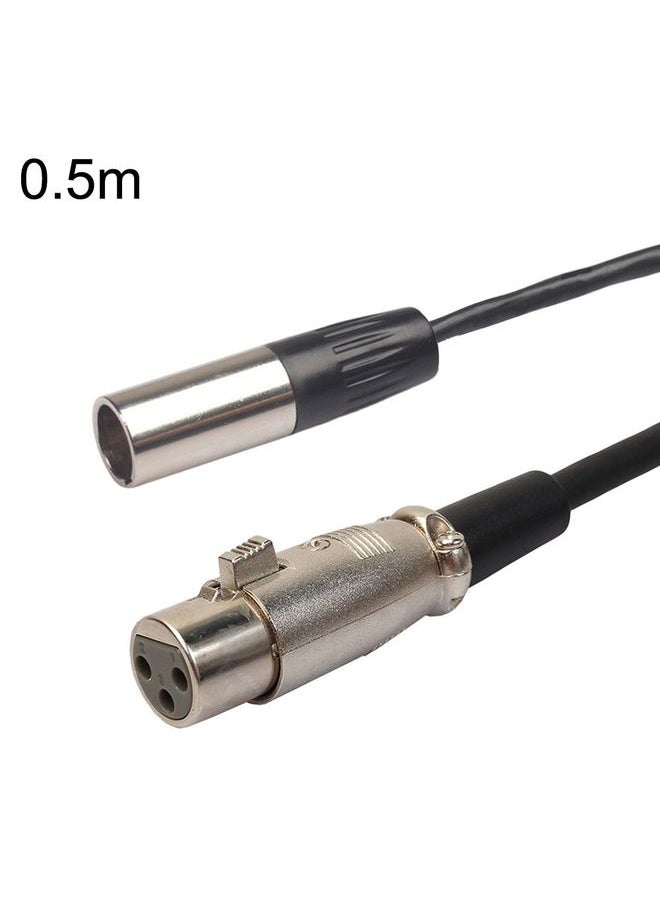 Xlrmini Caron Female To Mini Male Balancing Cable For 48V Sound Card Microphone Audio Cable, Length:0.5m