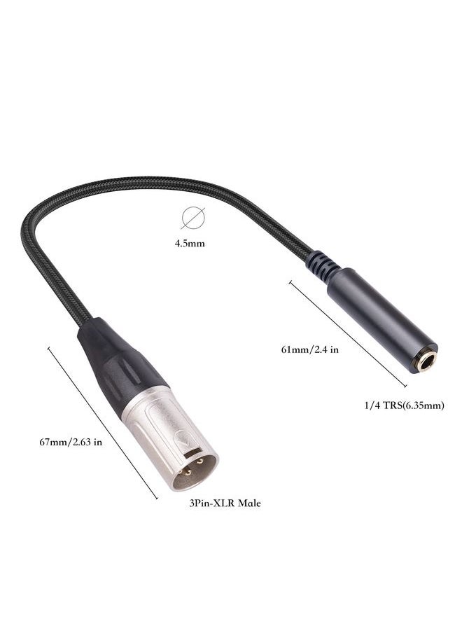 0.3m 6.35mm Female to XLR Male Microphone Audio Conversion Cable