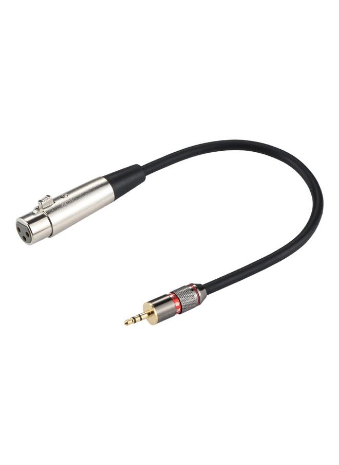 Metal Head 3.5mm Male to Aluminum Shell 3 Pin XLR CANNON Female Audio Connector Adapter Cable, Total Length: about 35cm