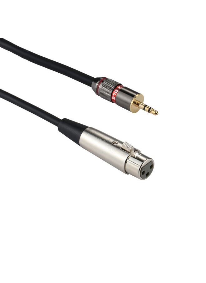 Metal Head 3.5mm Male to Aluminum Shell 3 Pin XLR CANNON Female Audio Connector Adapter Cable, Total Length: about 35cm