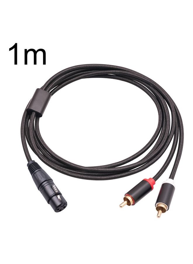 RCA20 XLR Female to Dual RCA Y-Splitter Audio Cable, Length:1m