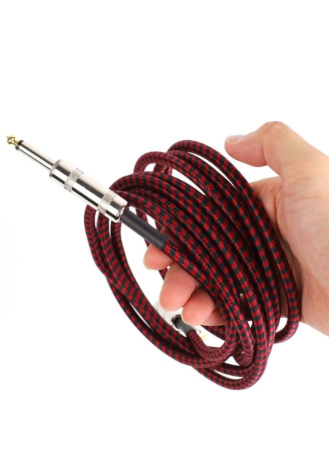 Guitar Connection Wire Folk Bass Performance Noise Reduction Elbow Audio Guitar Wire, Size:1m(Red Black)