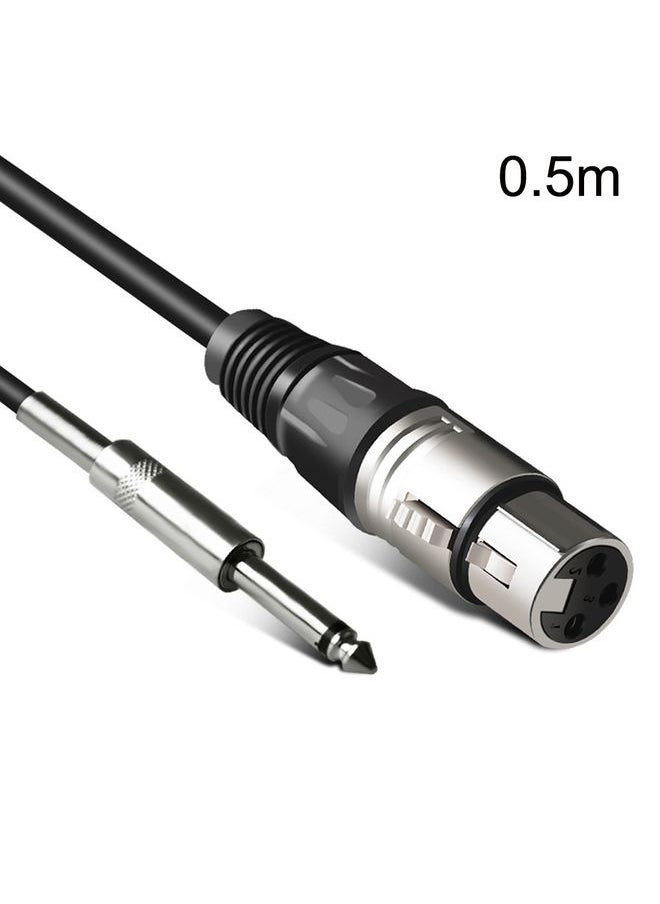 6.35mm Caron Female To XLR 2pin Balance Microphone Audio Cable Mixer Line, Size: 0.5m