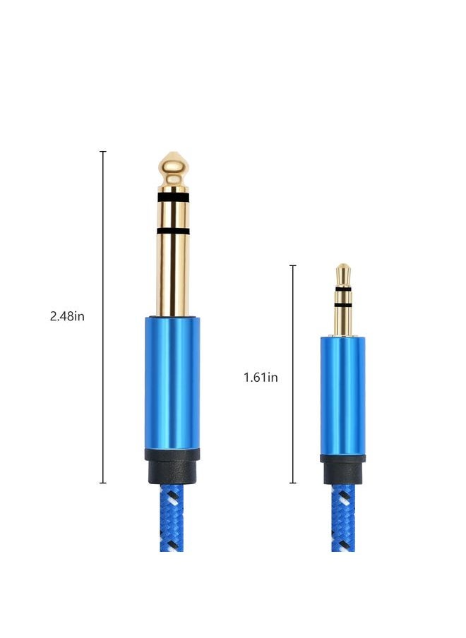 3662-3662BK 3.5mm Male to 6.35mm Male Stereo Amplifier Audio Cable, Length:2m(Blue)