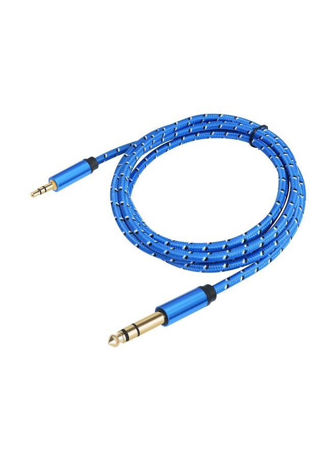 3662-3662BK 3.5mm Male to 6.35mm Male Stereo Amplifier Audio Cable, Length:2m(Blue)