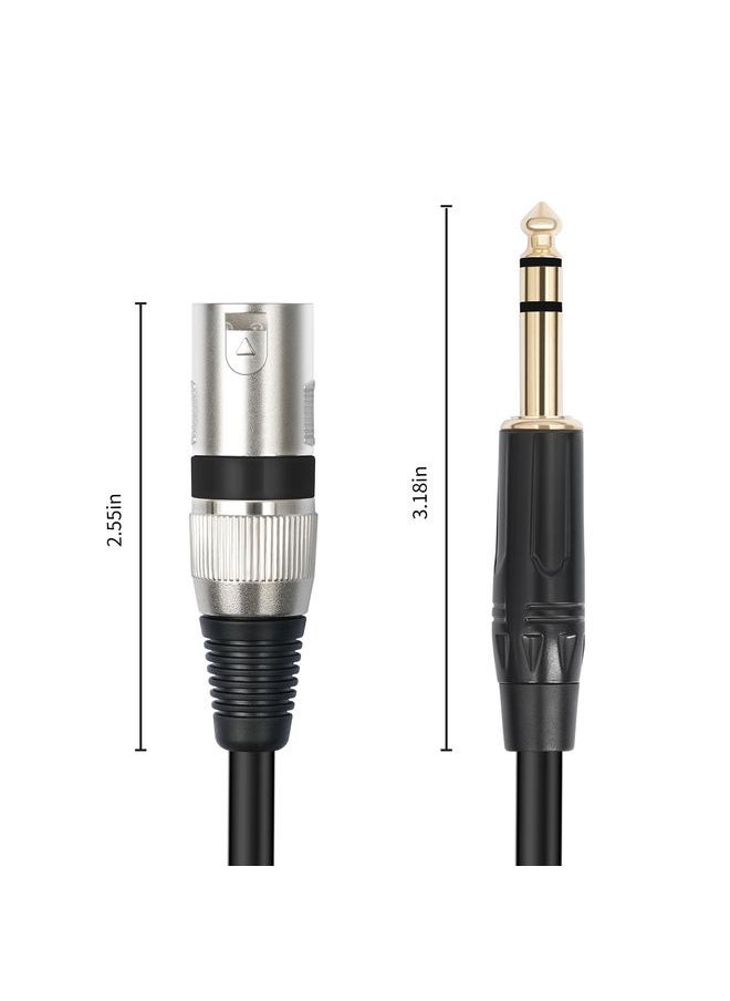 TC145BK55 6.35mm 1/4 TRS Male to XLR 3pin Male Microphone Cable, Length:1m(Black)