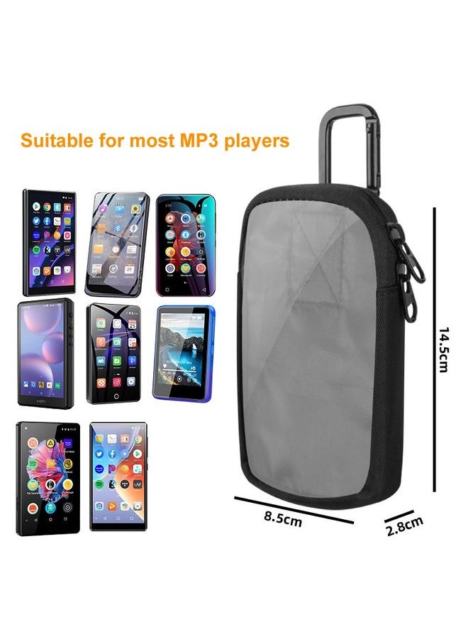 MP3 / MP4 Universal TPU Portable Storage Bag with Hanging Buckle(Black)