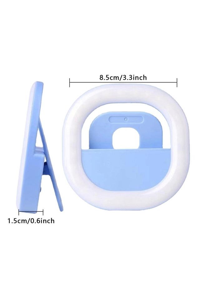 Mobile Phone Fill Light Rechargeable Clip Ring Selfie Light(Blue)