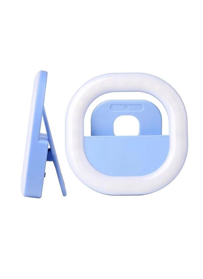 Mobile Phone Fill Light Rechargeable Clip Ring Selfie Light(Blue)