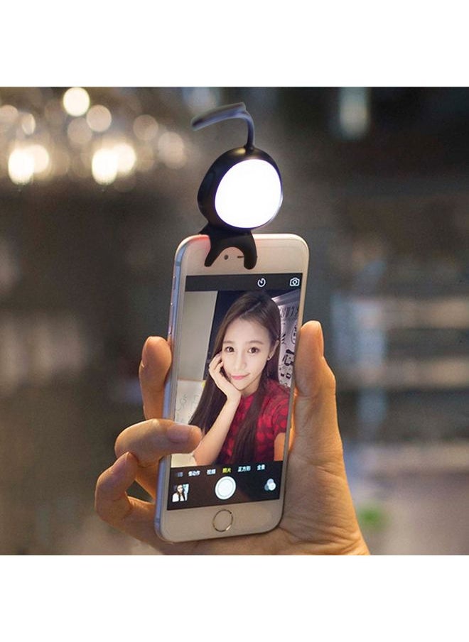 For Smart Phone Self Light with Hook, For iPhone, Galaxy, Huawei, Xiaomi, LG, HTC and Other Smart Phones(Black)