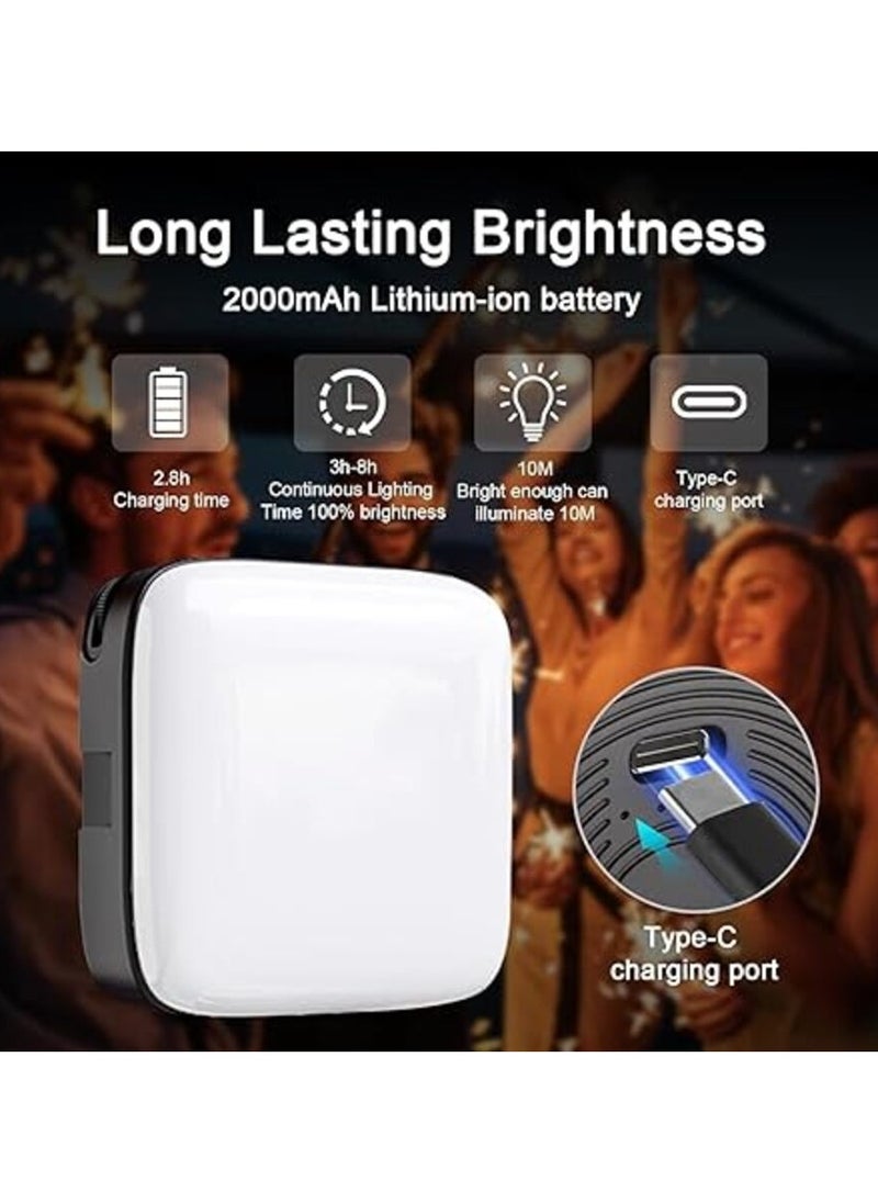 64 LED Selfie Light 3000-9900K Dimmable, Rechargeable Front & Back Clip On Light, Multi Brightness 3 Modes Phone Light Camera Light for Tablet Laptop Live Stream TikTok Video Makeup. Camera Flash Led