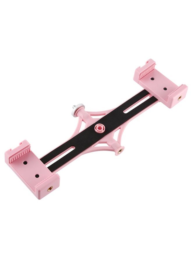 PULUZ Live Broadcast Dual Phone Brackets Horizontal Holder for iPhone, Galaxy, Huawei, Xiaomi, Sony and Other Smart Phones(Pink)