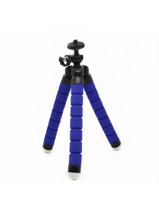 Mini Octopus Flexible Foam Tripod Holder with Phone Clamp & Remote Control (Blue)