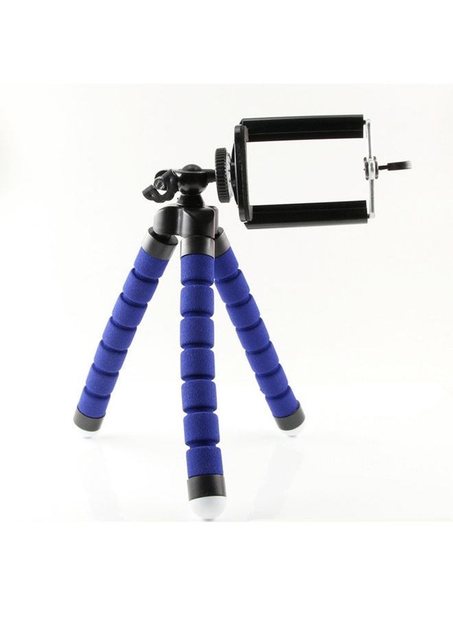 Mini Octopus Flexible Foam Tripod Holder with Phone Clamp & Remote Control (Blue)