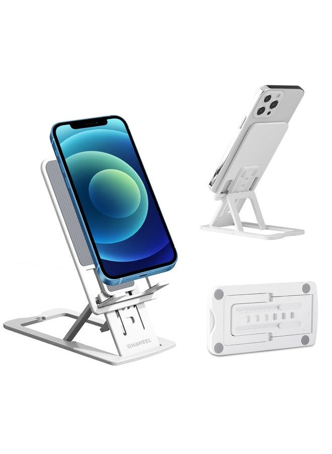 HAWEEL Adjustable Lifting Folding Portable Live Broadcast Desktop Plastic Holder(White)