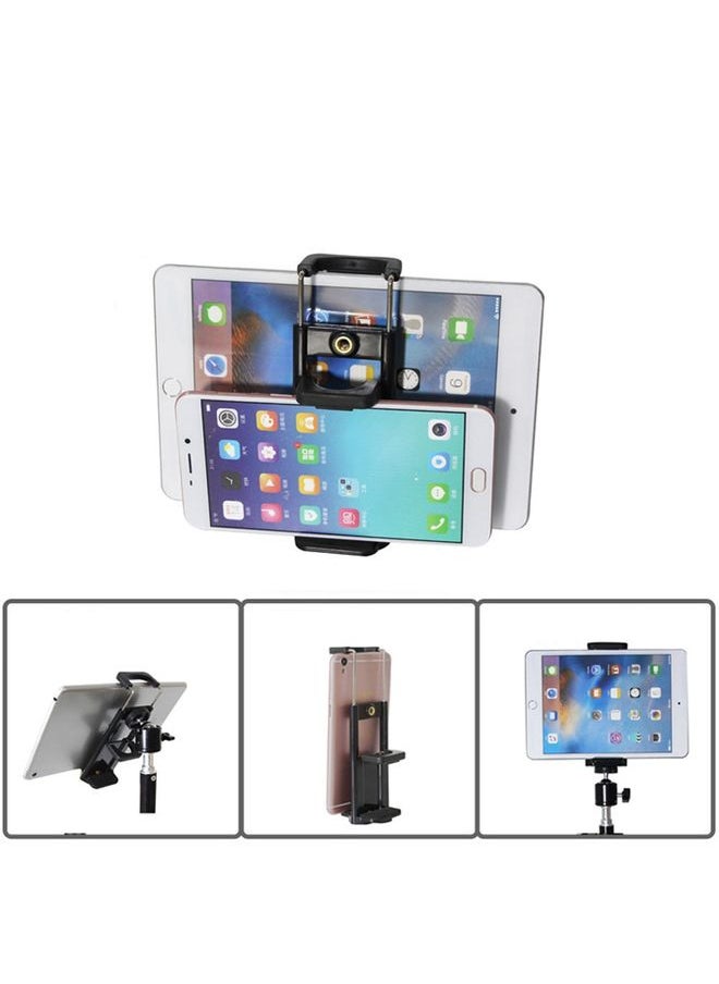 Universal 2 in 1 Tablet Phone Holder Clip Tripod Adapter Mount