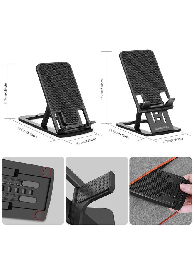 HAWEEL Adjustable Lifting Folding Portable Live Broadcast Desktop Plastic Holder(Black)