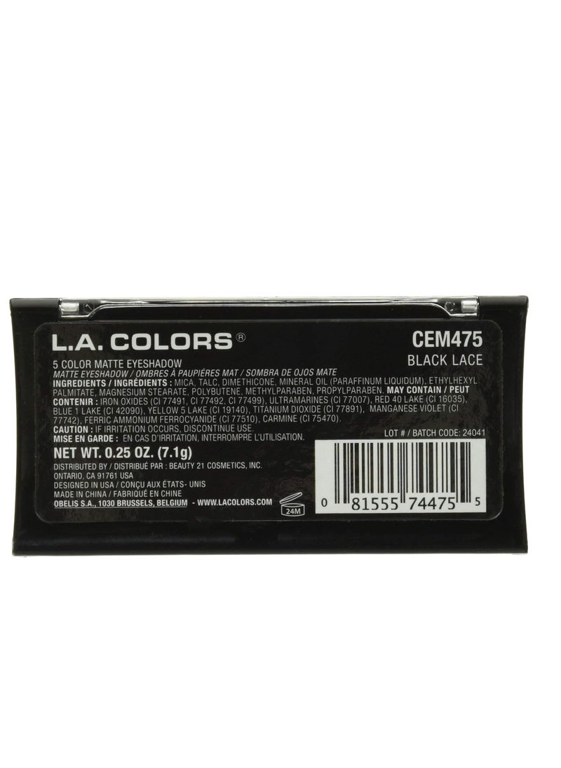 L.A. COLORS Matte Eyeshadow, Black Lace 0.08 Oz