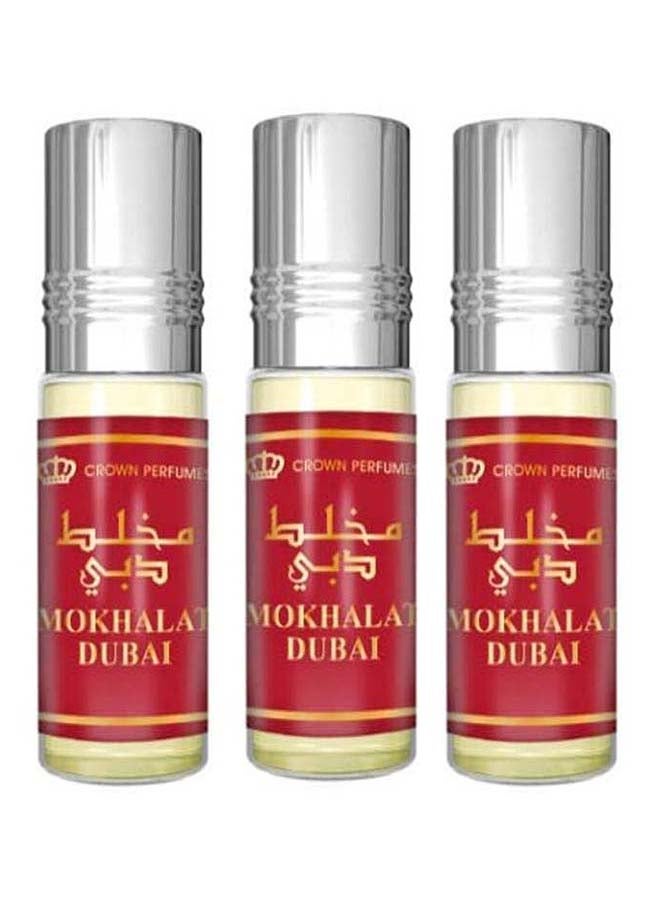 3-Piece Mokhalat Dubai Concentrated Perfume Oil 6x3ml