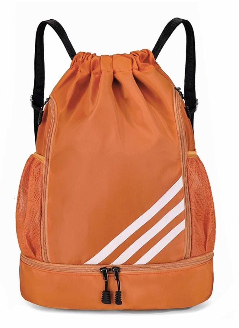 Sports Backpacks Large Capacity, Gym, Drawstring Lightweight and Waterproof, Making Your Trip More Convenient (Orange)