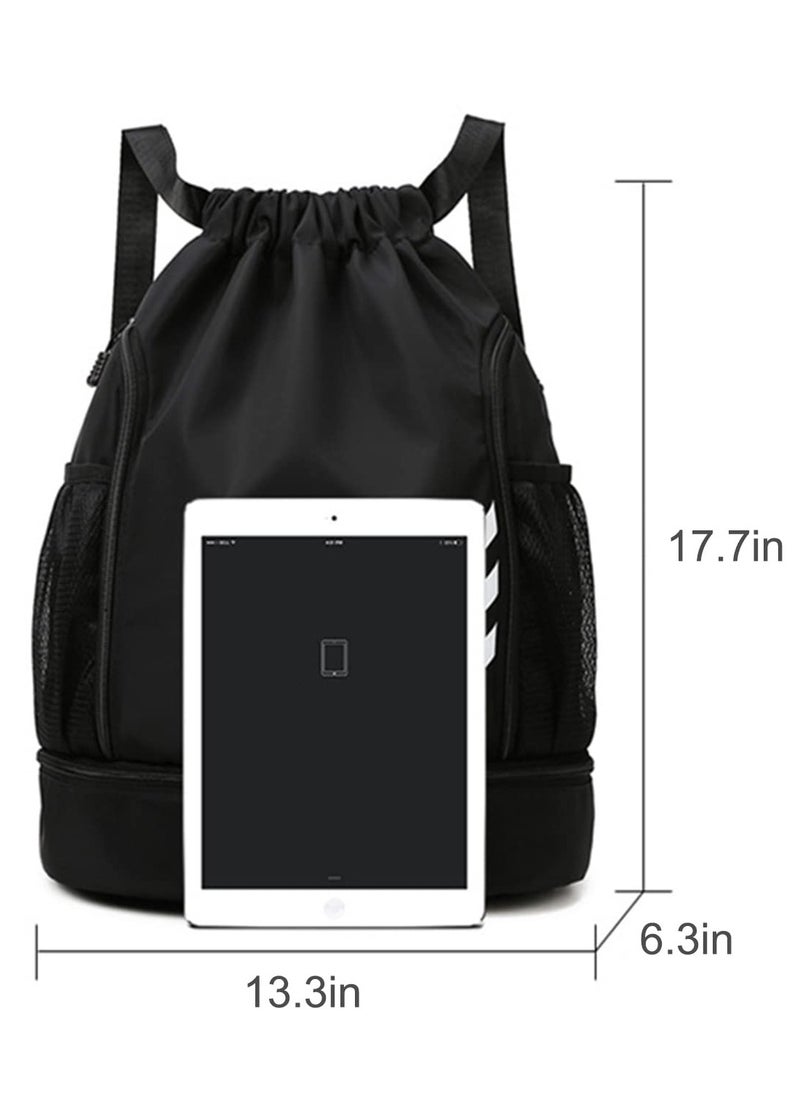 Sports Backpacks Large Capacity, Gym, Drawstring Lightweight and Waterproof, Making Your Trip More Convenient (Grey)