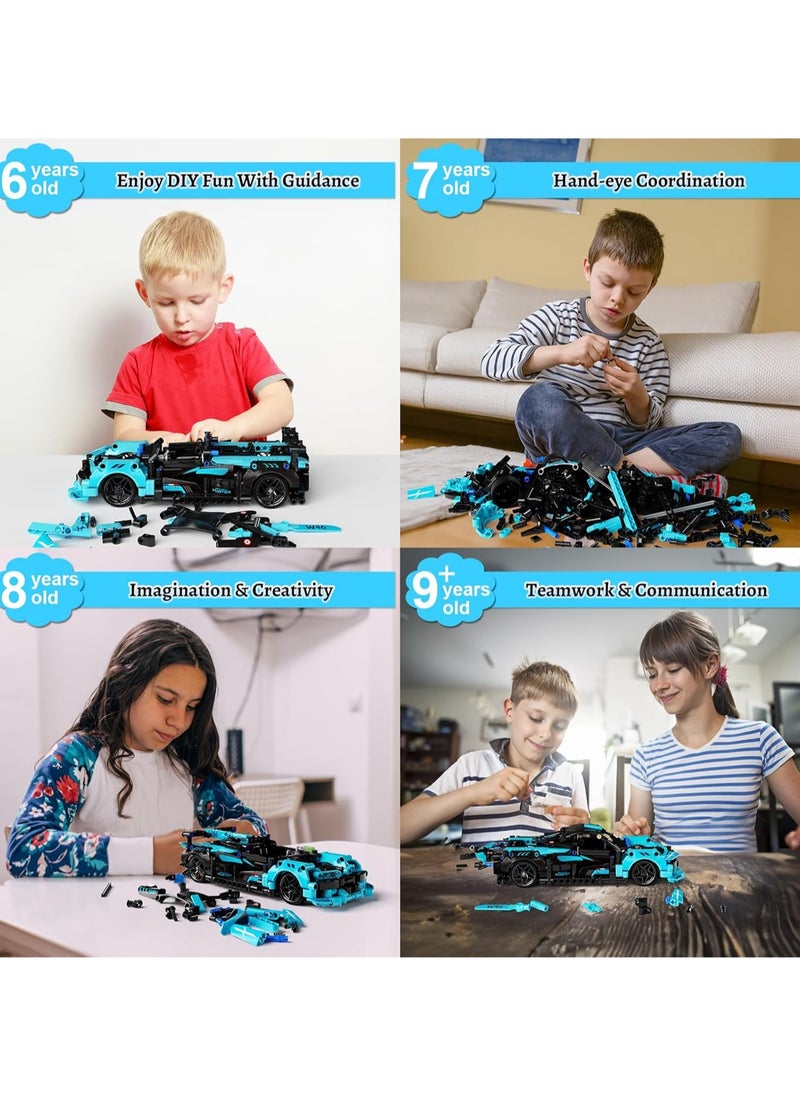 Blue (Handle Remote Control + Mobile Phone Programming) Remote Control Car Building Block Set Toys, Suitable For Children Aged 8-12, Robot Building Block Set, Remote Control And App Control Car/Robot, Remote Control Car Toy Set, Suitable For Boys And Girls, 526pcs