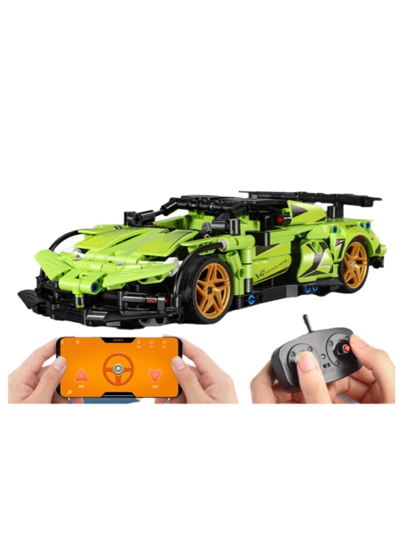 Green (Handle Remote Control + Mobile Phone Programming) Remote Control Car Building Block Set Toys, Suitable For Children Aged 8-12, Robot Building Block Set, Remote Control And App Control Car/Robot, Remote Control Car Toy Set, Suitable For Boys And Girls, 514pcs