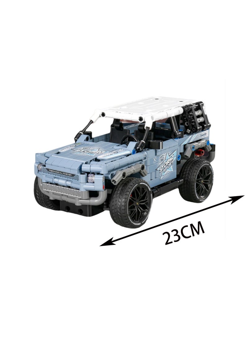 Gray Blue (Handle Remote Control + Mobile Phone Programming) Jeep Remote Control Car Building Block Set Toys, Suitable For Children Aged 8-12, Robot Building Block Set, Remote Control And App Controlled Car, Remote Control Car Toy Set, Suitable For Boys And Girls, 580pcs