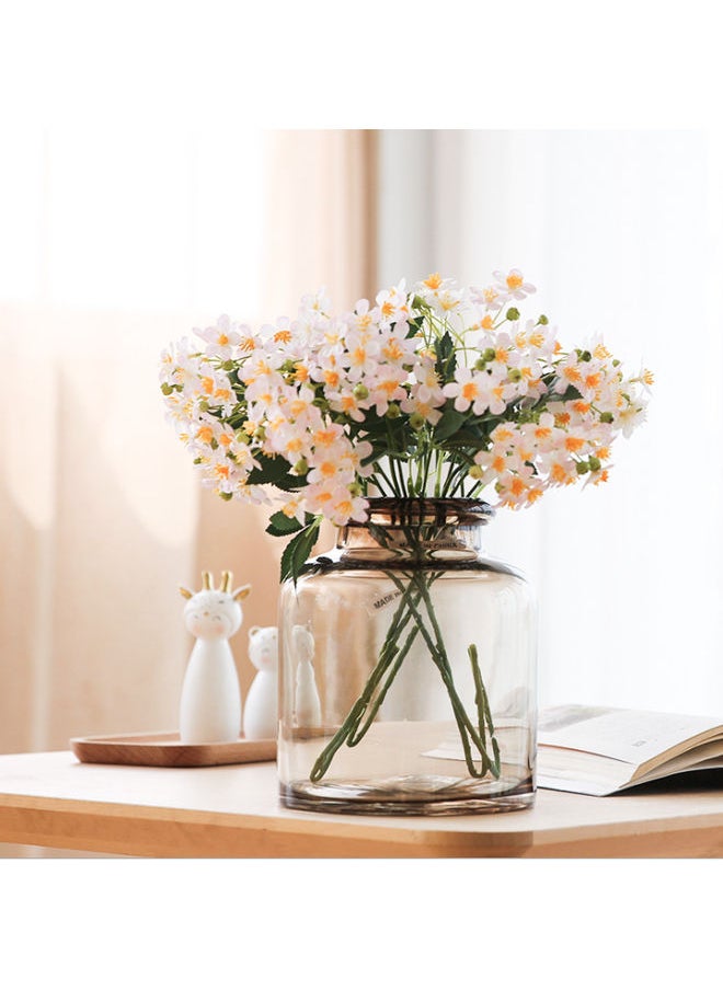 Transparent Glass Nordic Simple Family Living Room Dining Flower Vase Brown 19cm