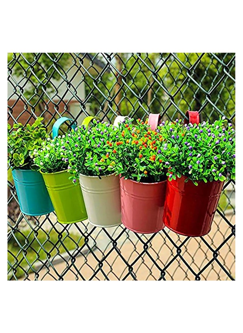 New 10pcs Metal Bucket Flower Hanging Pot Balcony Garden Pots Plant Flower Holders