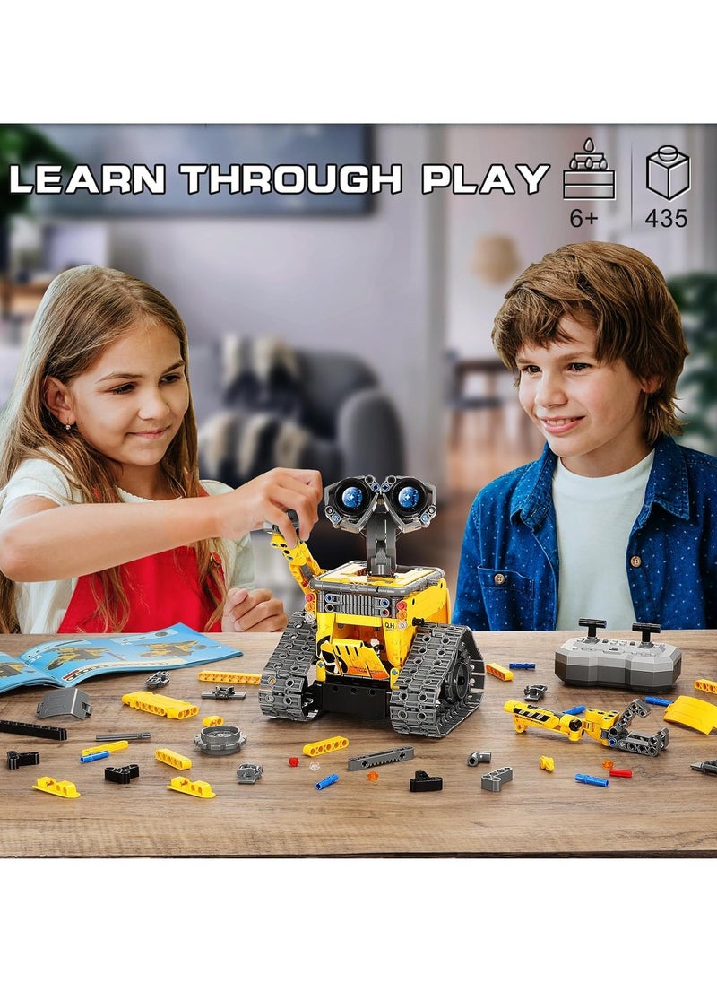 3 in 1 Remote Control and App Controlled Robot Dinosaur Building Blocks Kit, Educational STEM Project Coding Set, Creative Birthday Gift for Kids (Yellow Robot)