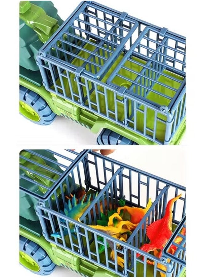 Dinosaur Truck Toys With 15 Dinosaur Toys Playset Figures,Toy Trucks for Boys,Large Dinosaur Carrier Truck