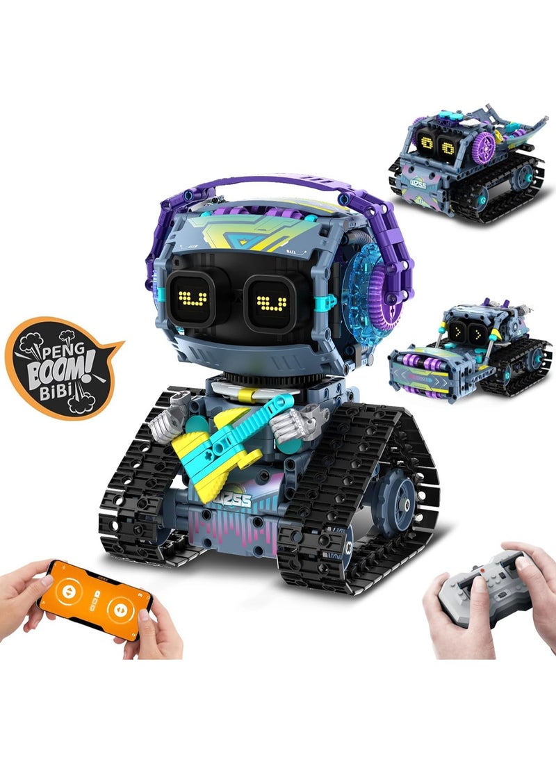 STEM Robot Building Blocks Set for Kids Ages 6-14, 3 in 1 Remote Control and APP Controlled STEM Rock Robot/Truck/Roller Robot Kids Building Blocks Toys, Birthday Gift for Boys Girls