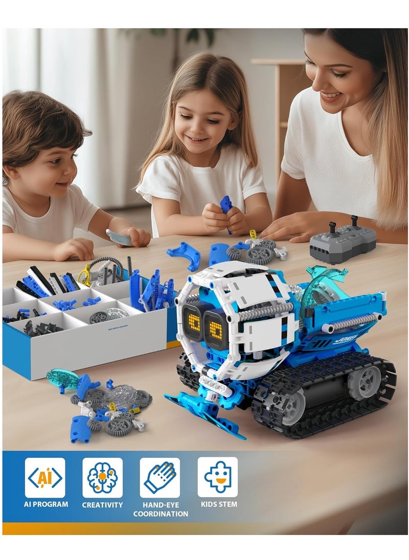 3 in 1 STEM Robot Building Block Toy for Boys Ages 8-13, Remote Control and App Control Set Educational Coding Toy, Kids DIY Sound and Light Interactive Science Set, Gift for Boys Girls Ages 10-12 (Kaito Kid Robot)