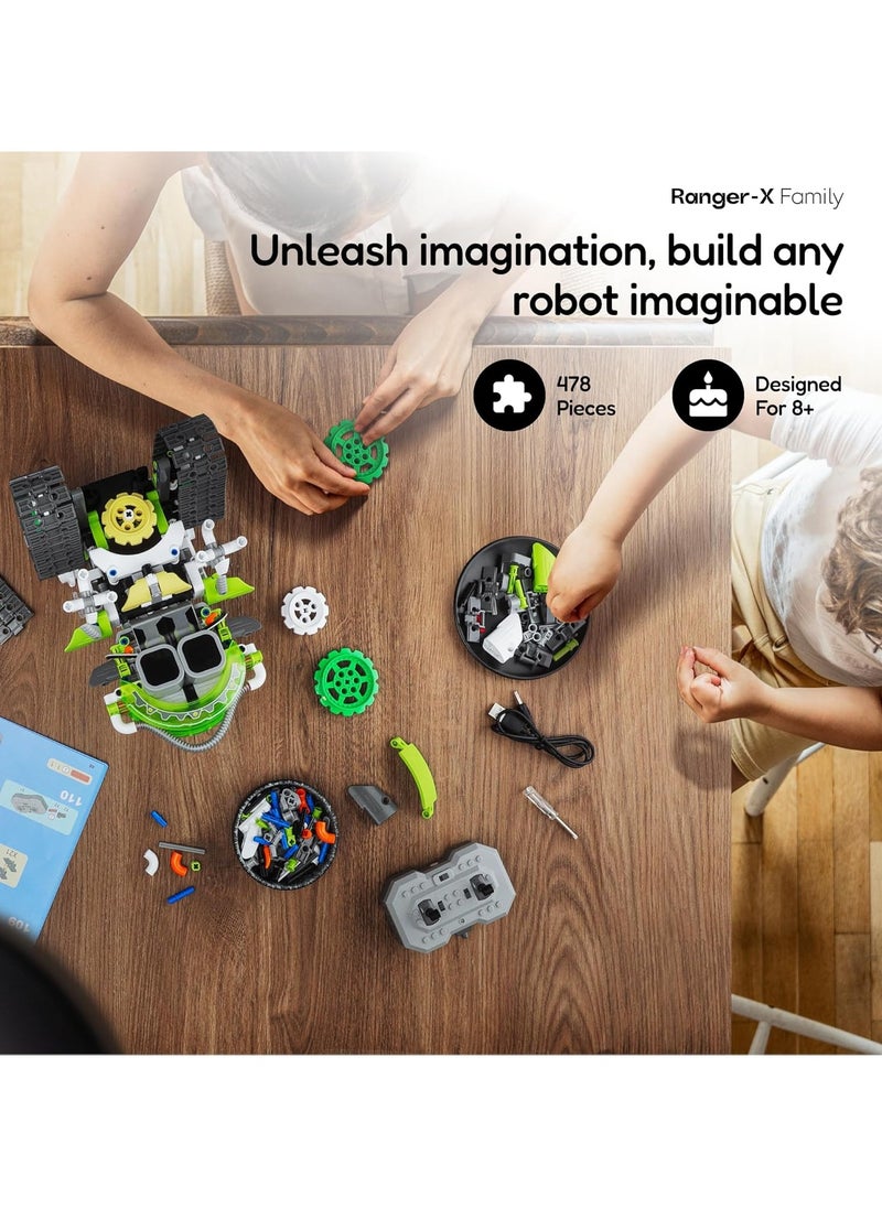 Robot Building Blocks Set, 3 in 1 Remote Control and App Controlled Robot Toy, Educational Programmable Coding Kit for Kids Ages 8-12, Creative Birthday Gift for Boys Girls Ages 8+ (Snail Robot)