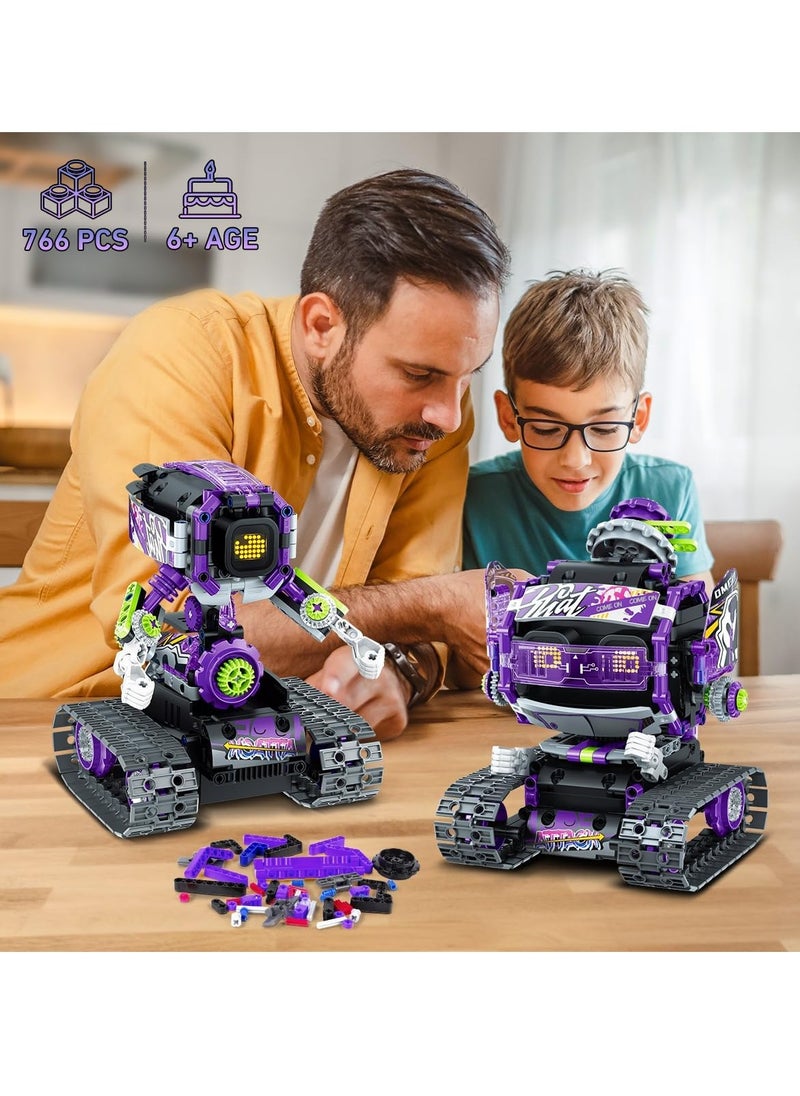 Robot Building Blocks Toys with LED Eyes and Sound, App Remote Control STEM Rechargeable Robot Building Blocks Set, 3 in 1 RC Technology Building Blocks Kit for Kids Gift Boys Girls 6 7 8 9 10 11 12 Years Old and Up (Esports Girl Robot)