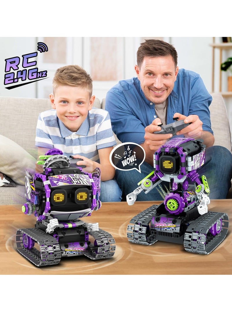 Robot Building Blocks Toys with LED Eyes and Sound, App Remote Control STEM Rechargeable Robot Building Blocks Set, 3 in 1 RC Technology Building Blocks Kit for Kids Gift Boys Girls 6 7 8 9 10 11 12 Years Old and Up (Esports Girl Robot)