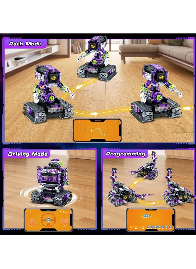 Robot Building Blocks Toys with LED Eyes and Sound, App Remote Control STEM Rechargeable Robot Building Blocks Set, 3 in 1 RC Technology Building Blocks Kit for Kids Gift Boys Girls 6 7 8 9 10 11 12 Years Old and Up (Esports Girl Robot)