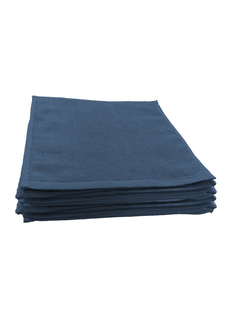 6-Pieces Towel Set - 100% Cotton 600 GSM, 1xBath Towel(70x140cm), 1xHand Towel(45x75cm), 4xFace Towel(30x30cm), Highly Absorbent Super Durable, Color-Dark Blue