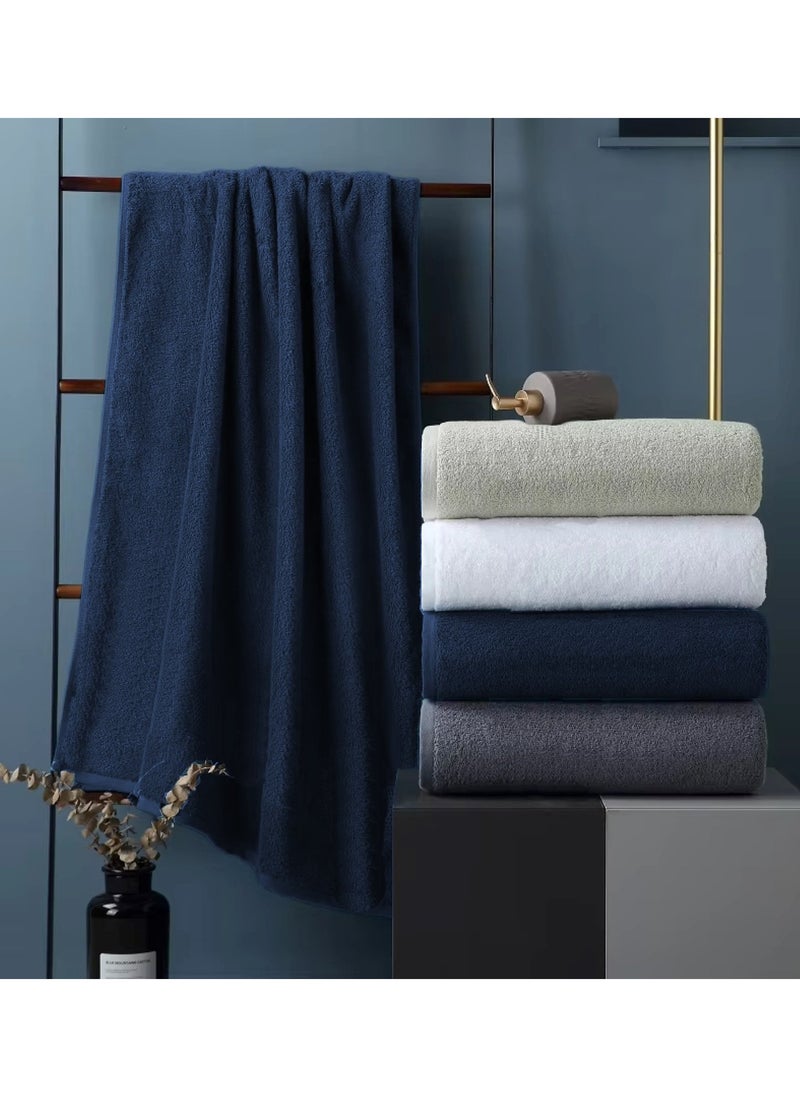 6-Pieces Towel Set - 100% Cotton 600 GSM, 1xBath Towel(70x140cm), 1xHand Towel(45x75cm), 4xFace Towel(30x30cm), Highly Absorbent Super Durable, Color-Dark Blue