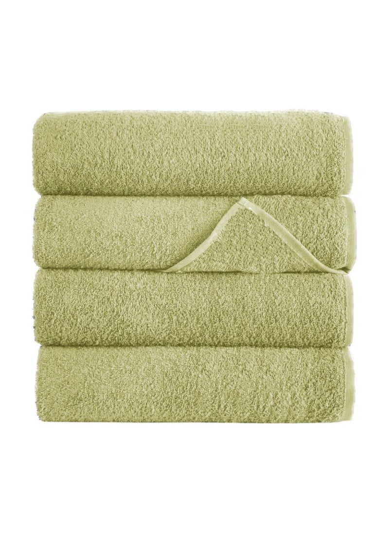 6-Pieces Towel Set - 100% Cotton 600 GSM, 1xBath Towel(70x140cm), 1xHand Towel(45x75cm), 4xFace Towel(30x30cm), Highly Absorbent Super Durable, Color-Beige