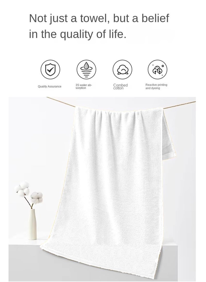 8-Pieces Towel Set - 100% Cotton 600 GSM, 2xBath Towel(70x140cm), 2xHand Towel(45x75cm), 4xFace Towel(30x30cm), Highly Absorbent Super Durable, Color-White